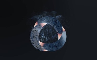 Dark Metal Mobius Bulvarı, 3 boyutlu. Bilgisayar dijital çizimi.