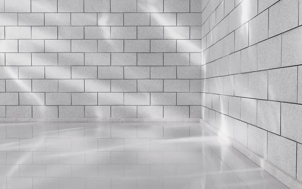 Белая Пустая Комната Светом Тенью Рендеринг Цифровой Рисунок — стоковое фото