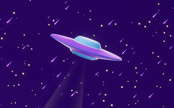 Science Fiction Ufo Ruimteschepen Weergave Digitale Computertekening — Stockfoto