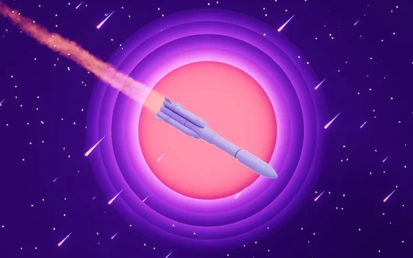 Cohete Espacio Representación Dibujo Digital Informático —  Fotos de Stock