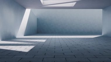 Güneş ışığıyla beton bina geliyor, 3 boyutlu..