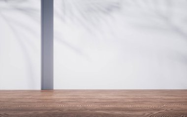 Boş ahşap zemin zemin, 3 boyutlu görüntüleme. Bilgisayar dijital çizimi.