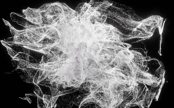 波のパターン粒子 抽象的な粒子の背景 3Dレンダリング コンピュータ デジタル ドローイング — ストック写真