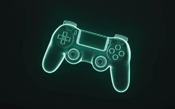 Holographisches Bild Des Gamepads Futuristisches Element Rendering Digitale Computerzeichnung — Stockfoto