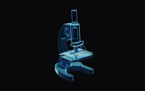 Immagine Olografica Del Microscopio Elemento Futuristico Rendering Disegno Digitale Del — Foto Stock