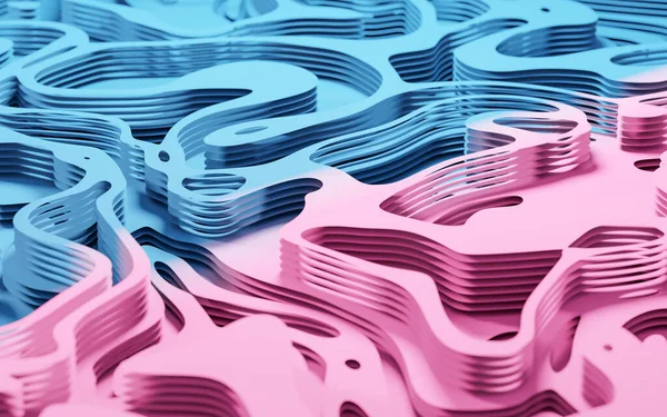 波纹剪纸背景 3D渲染 计算机数字绘图 — 图库照片