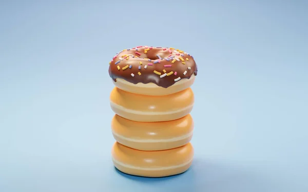 Sweet Donuts Bakery Dessert Rendering Computer Digital Drawing — Stock Photo, Image