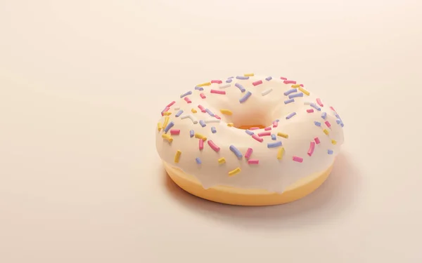 Süße Donuts Backdessert Rendering Digitale Computerzeichnung — Stockfoto