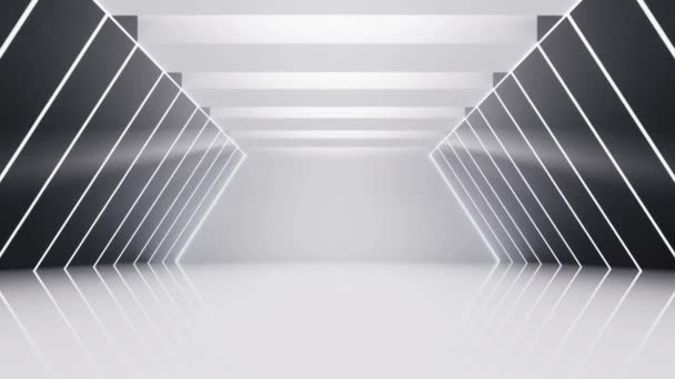 Empty White Tunnel Rendering — Stock Video