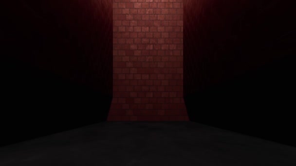 Empty Room Brick Wall Rendering — Stock Video