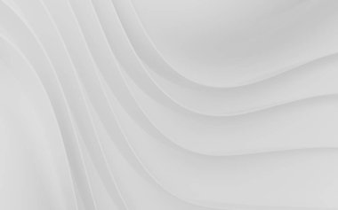 Beyaz geometri çizgisi, minimum arkaplan, üç boyutlu görüntüleme. Bilgisayar dijital çizimi.