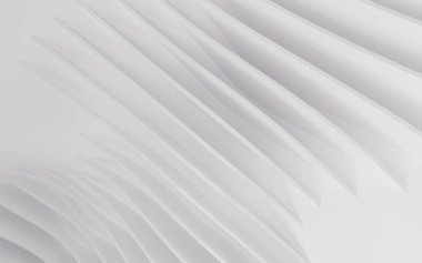 Beyaz geometri çizgisi, minimum arkaplan, üç boyutlu görüntüleme. Bilgisayar dijital çizimi.