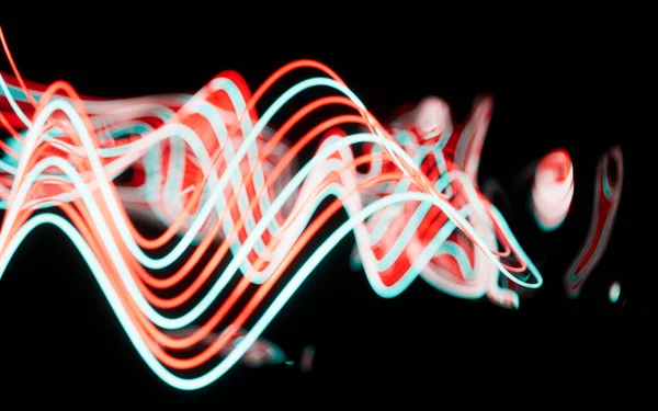 Abstract Neon Curve Background Rendering Computer Digital Drawing — Stock Photo, Image