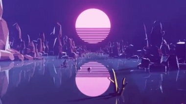 Karanlık boş gezegen, döngü animasyonu, 3 boyutlu canlandırma.