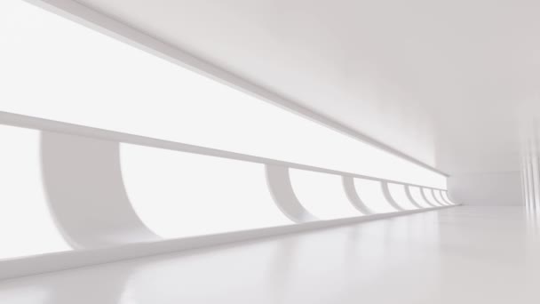 白色隧道空旷 3D渲染 — 图库视频影像