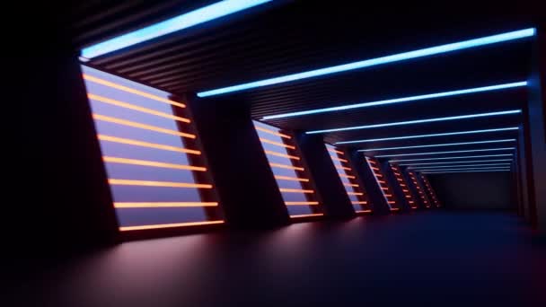 Tunel Întunecat Concept Futurist Redare — Videoclip de stoc