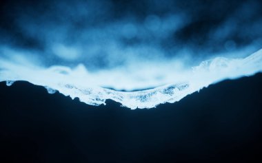 Abstract particles with wave pattern, 3d rendering. Computer digital drawing.