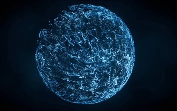 Wave Particles Shape Sphere Rendering Computer Digital Drawing — ストック写真