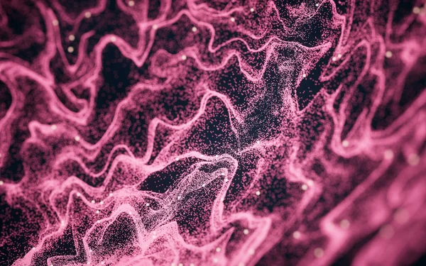 Abstract Particles Wave Pattern Rendering Computer Digital Drawing — ストック写真