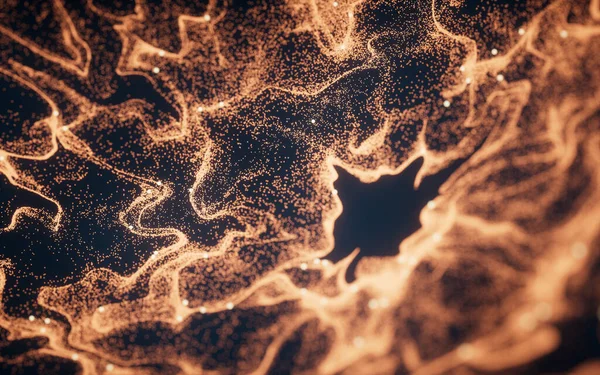 Dalga Desenli Soyut Parçacıklar Boyutlu Görüntüleme Bilgisayar Dijital Çizimi — Stok fotoğraf