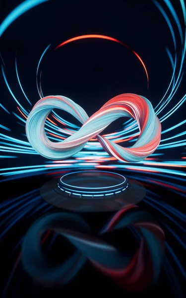 Mobius Kemeri Dönüş Çizgileri Efekti Arka Plan Boyutlu Görüntüleme Bilgisayar — Stok fotoğraf