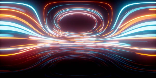 Круговая Подсветка Линий Размытием Движения Рендеринг Компьютерный Цифровой Рисунок 360 — стоковое фото