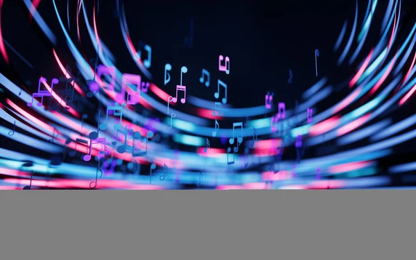 Notas Musicales Melodías Musicales Representación Dibujo Digital Informático — Foto de Stock