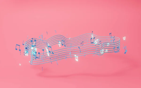 Music Notes Musical Tunes Rendering Computer Digital Drawing — Stok fotoğraf