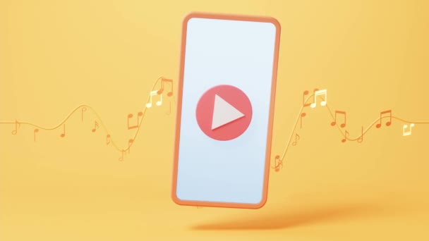 Cep Telefonu Müzik Notaları Görüntüleme — Stok video