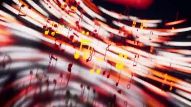 Music notes, musical tunes, 3d rendering.