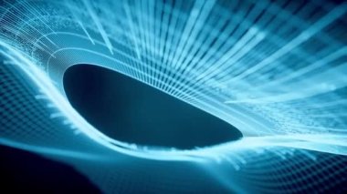 Cyberspace with glowing wave lines, 3d rendering.