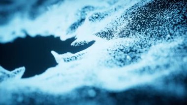 Dalga desenli soyut parçacıklar, 3 boyutlu görüntüleme.