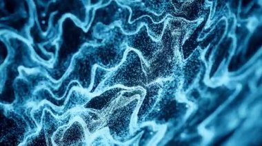 Abstract particles with wave pattern, 3d rendering.
