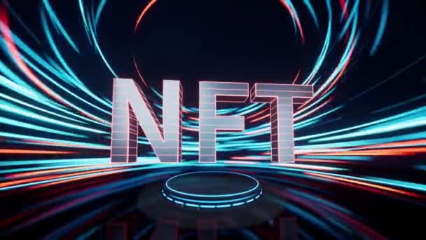 Nft Concept Spin Lines Effect Background Rendering — Video