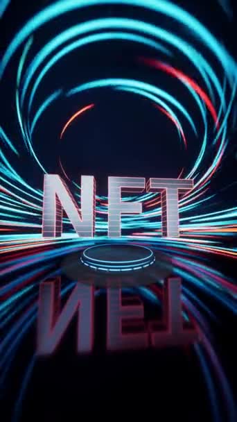 Nft Concept Spin Lines Effect Background Rendering — Stockvideo