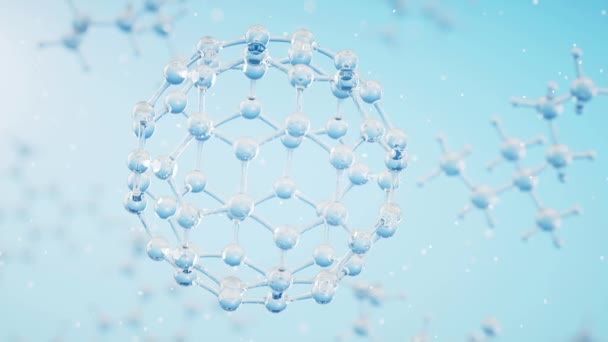 Mavi Arkaplanlı Kimyasal Molekül Görüntüleme — Stok video
