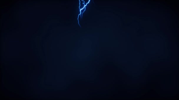 濃い背景の青の雷 3Dレンダリング — ストック動画