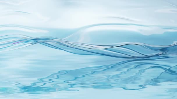 Flujo Tela Transparente Superficie Del Agua Renderizado — Vídeo de stock