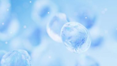 Değişken renklere sahip şeffaf baloncuk, 3d oluşturma.