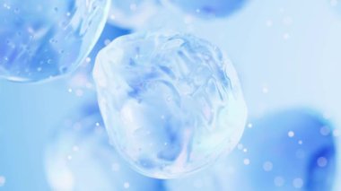 Değişken renklere sahip şeffaf baloncuk, 3d oluşturma.