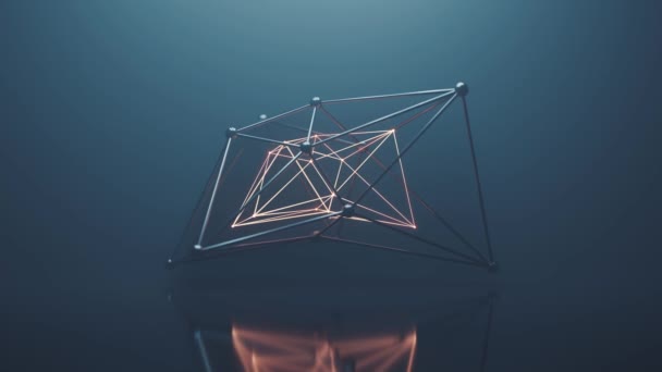 Cena Nevoeiro Com Geometria Abstrata Renderização — Vídeo de Stock