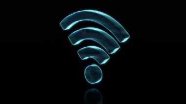 Loop rotation of wireless network technology with wifi sign, 3d rendering.