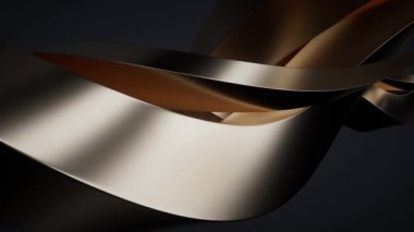 Metalik eğri geometri arkaplanı, 3d oluşturma.
