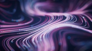 Dönen desenli dalga parçacıkları çizgileri, 3 boyutlu görüntüleme.