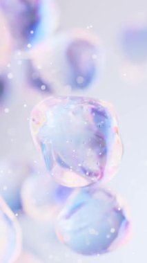 Değişken renklere sahip şeffaf baloncuk, 3d oluşturma.