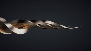 Metalik eğri geometri arkaplanı, 3d oluşturma.