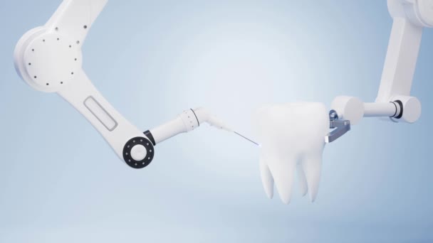 Mechanical Arm Tooth Rendering — Vídeo de Stock