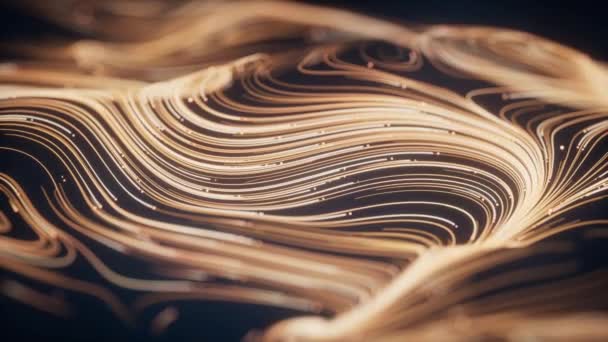 Wave Particles Lines Swirling Pattern Rendering — Stock video
