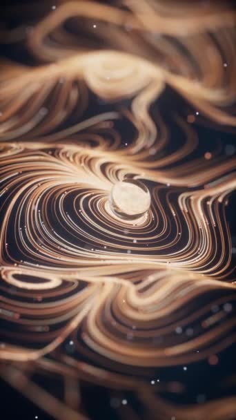 Wave Particles Lines Swirling Pattern Rendering — Video Stock