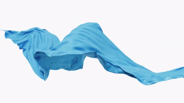 Flowing Blue Wave Cloth Alpha Channel Rendering — стоковое видео